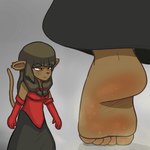 5_toes anthro bangs barefoot bodily_fluids bottomwear brown_body brown_fur clothing feet female foot_focus fur humanoid_feet long_skirt musk plantigrade skirt soles solo sweat sweaty_feet toes walking zalbox34 ankama dofus wakfu miranda_(wakfu) ecaflip felid mammal 1:1 2024