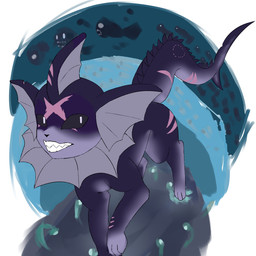angry black_body feral male scar solo teeth water bdasto nintendo pokemon aquatic eeveelution fish generation_1_pokemon pokemon_(species) vaporeon 1:1 hi_res