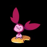 ambiguous_gender blush chibi coin crumbs_on_face eating eating_coin gem heart_symbol micro not_furry pigtails solo toony discount-supervillain cartoon_network steven_universe gem_(species) spinel_(gem_species)