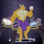 anthro clothed clothing galaxy horn intergalactic_macro macro male muscular muscular_anthro muscular_male portal solo space tail terra_macro tight_clothing topless tankh mythology dragon mythological_creature mythological_scalie scalie 1:1 hi_res