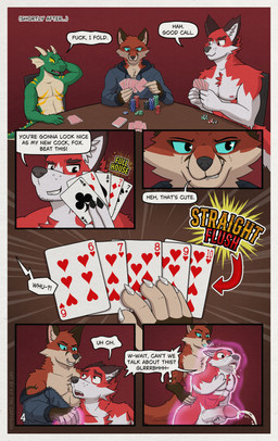 ace_of_clubs ace_of_hearts ace_of_spades anal anal_orgasm anal_penetration animal_genitalia animal_penis attribute_theft balls barbell_piercing bet big_balls big_penis blush bodily_fluids canine_genitalia canine_penis card clothed clothing cock_transformation competition cum cum_from_mouth cum_in_mouth cum_inside cum_through cum_while_penetrated cumshot devious_grin dialogue dipstick_ears ear_markings eight_of_hearts ejaculation erection eyeshadow eyewear fear_boner fingerless_(marking) fingerless_gloves_(marking) full_house_(card_hand) fur fur_markings furniture genital_fluids genitals glasses gloves_(marking) glowing glowing_eyes glowing_genitalia glowing_tongue green_body group group_sex hand_on_hip hand_on_shoulder hands-free horn huge_balls huge_penis inanimate_transformation knot knotted_penis lost_bet magic makeup male male/male male_penetrated male_penetrating male_penetrating_male markings multicolored_ears muscular muscular_male nine_of_hearts nipple_barbell nipple_piercing nipples nude open_mouth orgasm partially_clothed penetration penile penile_penetration penis penis_in_ass piercing playing_card poker poker_chip poker_table questionable_consent scales sentient_penis seven_of_diamonds seven_of_hearts seven_of_spades sex sexual_competition sexual_fight simple_background sitting six_of_hearts size_difference size_theft smile speech_bubble spontaneous_ejaculation straight_flush surprised table tail tattoo teeth ten_of_hearts text threesome tongue topwear transformation trio womb_tattoo worried worried_look kymaequ mythology archy_fox maple_(ky) zooks_(character) canid canine canis dragon fox kobold mammal mythological_creature mythological_scalie reptile scalie wolf absurd_res comic english_text hi_res story story_in_description