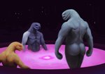 anthro bathing bathtub blush butt group male muscular nude scalesnveins halo_(series) microsoft xbox_game_studios naru_sanav vien_quitonm alien sangheili absurd_res hi_res