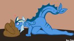 all_fours anthro eating eating_feces feces feces_as_food feces_in_mouth feces_pile female scatplay enroshiva nintendo pokemon fan_character eeveelution generation_1_pokemon marine pokemon_(species) vaporeon 16:9 absurd_res hi_res sketch widescreen