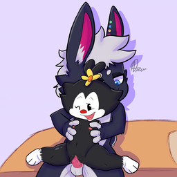 adult_on_young age_difference anthro duo ear_piercing female male male/female penetration piercing young younger_penetrated unknown_artist animaniacs warner_brothers dot_warner sammy_(triixs) lagomorph mammal 1:1 absurd_res hi_res