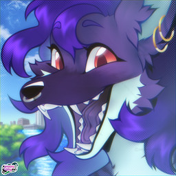 anthro ear_piercing ear_ring front_view grin happy looking_at_viewer multiple_piercings open_mouth piercing ring ring_piercing smile solo teeth xpuppykittyzx canid canine hyena mammal 1:1 headshot_portrait portrait