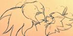 bodily_fluids duo kissing male saliva saliva_string tusks wuffinarts nintendo pokemon ape generation_7_pokemon haplorhine mammal oranguru passimian pokemon_(species) primate 2016