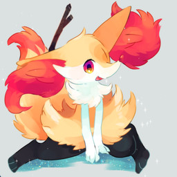 3_fingers 3_toes ambiguous_anthro ambiguous_gender anthro biped black_body digitigrade dipstick_tail eyelashes feet fingers flat_chested flesh_fang fluffy fluffy_tail front_view fur hands_between_legs inner_ear_fluff looking_at_viewer markings multicolored_body multicolored_fur nude_ambiguous nude_anthro object_in_tail open_mouth open_smile orange_body orange_eyes orange_fur orange_inner_ear_fluff orange_nose orange_tail_tip simple_background sitting smile snout solo sparkles stick stick_in_tail tail tail_markings toes tuft two_tone_tail wariza white_body white_fur yellow_body yellow_fur yellow_tail zoroa553 nintendo pokemon braixen canid generation_6_pokemon mammal pokemon_(species) 1:1 2018 colored digital_media_(artwork) digital_painting_(artwork) full-length_portrait painting_(artwork) portrait shaded