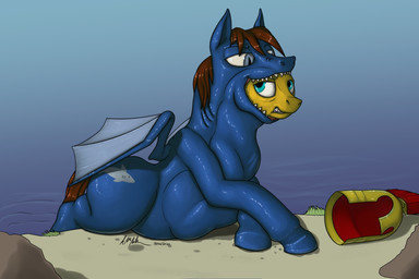 abdominal_bulge almost_fully_inside armor cutie_mark detailed_background duo feral feral_pred feral_prey headgear helmet male male_pred male_prey oral_vore partially_inside same_size_vore solo_focus vore wet doesnotexist celtic_mythology european_mythology hasbro my_little_pony mythology fan_character seaward_skies kelpie mythological_creature mythological_equine digital_media_(artwork)