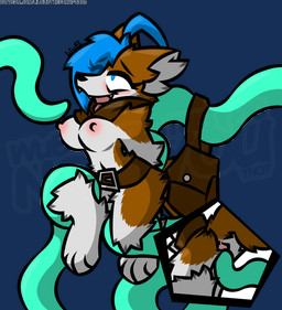 anthro bag belt blue_eyes blue_hair breasts brown_body brown_fur consentacles female fur genitals hair inner_ear_fluff looking_pleasured mostly_nude multicolored_body multicolored_fur multiple_angles nipples penetration scarf sex simple_background smile solo tentacle_in_vagina tentacle_penetration tentacle_sex tentacles tongue tongue_out transparent_background tuft two_tone_body two_tone_fur vaginal vaginal_penetration vulva white_body white_fur wub_(artist) nel'i_(wub) alaskan_malamute canid canine canis domestic_dog mammal nordic_sled_dog spitz tentacle_creature absurd_res alpha_channel hi_res signature watermark