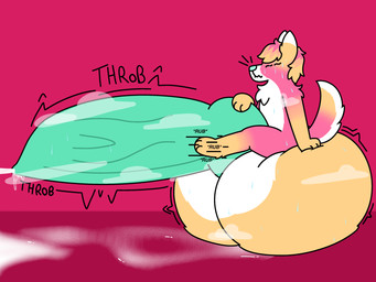 anthro autofootjob big_penis bodily_fluids breasts colorful_body cum cum_on_ground cum_puddle dripping ejaculation excessive_cum excessive_genital_fluids excessive_precum feet foot_fetish foot_play genital_fluids genitals huge_penis hyper hyper_genitalia hyper_penis knot knotted_penis male masturbation musk musky_balls musky_penis onomatopoeia penile penis precum precum_drip sitting_on_balls sitting_on_own_balls solo sound_effects sweat tail text throbbing throbbing_penis vein veiny_penis doug_polaris dwink_benson_aloha canid canine canis domestic_dog mammal 4:3 hi_res