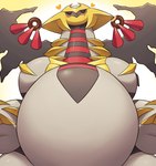 ambiguous_gender belly big_belly blush dessert doughnut eating feral food heart_symbol overweight pastry solo wings on_ice_(artist) mythology nintendo pokemon altered_forme_giratina dragon generation_4_pokemon giratina legendary_pokemon mythological_creature mythological_scalie pokemon_(species) scalie absurd_res hi_res