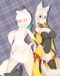 breast_size_difference breasts clothed clothing duo female fur hair tomoyuuki bunny_and_fox_world ania_(fu8) lupelle_drei animal_humanoid arctic_fox canid canid_humanoid canine canine_humanoid canis fox fox_humanoid humanoid mammal mammal_humanoid true_fox wolf wolf_humanoid hi_res