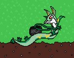 ambiguous_gender ambiguous_pred ambiguous_prey anthro bulge burp_cloud burping burping_up_object digestion green_body plant plant_pred red_eyes solo struggling struggling_prey vines vore albiot1 nintendo pokemon elemental_creature flora_fauna generation_5_pokemon pokemon_(species) reptile scalie serperior snake animated short_playtime