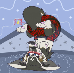 angry big_diaper blush bodily_fluids diaper ear_piercing feral fur genital_fluids growling looking_aside male metal_cuff multicolored_body multicolored_fur pawpads paws piercing solo unclean_diaper upside_down urine used_diaper using_diaper wet_diaper wetting wetting_diaper hyper423 nintendo the_legend_of_zelda link_(wolf_form) canid canine canis mammal wolf hi_res