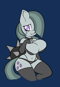 anthro armor big_breasts breasts clothed clothing cutie_mark female fur hair mace melee_weapon purple_eyes simple_background solo unconvincing_armor weapon shinkaku friendship_is_magic hasbro my_little_pony marble_pie_(mlp) earth_pony equid equine horse mammal pony alpha_channel digital_media_(artwork) hi_res