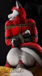 anthro arms_tied balls biped black_nose bound butt claws digitigrade fluffy fur genitals hair male male_anthro nude pawpads paws penile penis red_body red_fur sex tail whiskers white_body white_fur white_whiskers red_wulfie blender_cycles red_(red_wulfie) canid canine canis mammal wolf 2025 3d_(artwork) 9:16 blender_(artwork) digital_media_(artwork) hi_res watermark