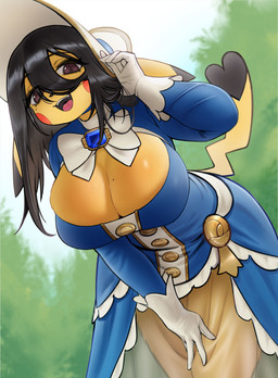 5_fingers alternative_fashion anthro big_breasts biped black_hair breasts brown_eyes classic_lolita clothed clothed_anthro clothed_female clothing cosplay_pikachu_(costume) dress female fingers front_view gloves hair handwear j-fashion lolita_(fashion) looking_at_viewer open_mouth open_smile outside plant sky smile solo standing suggestive tail teeth tongue tree yellow_body yellow_tail azuu nintendo pokemon cosplay_pikachu_(character) pikachu_belle generation_1_pokemon pikachu pokemon_(species) 2025 absurd_res digital_drawing_(artwork) digital_media_(artwork) hi_res