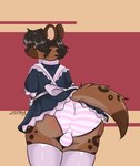 anthro clothing maid_uniform male solo uniform yeenroy zhibita hyena mammal spotted_hyena digital_media_(artwork)