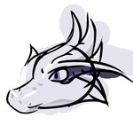 ambiguous_gender black_body black_scales blue_eyes horn scales solo white_body white_scales wawor mythology envo_(wawor) dragon mythological_creature mythological_scalie reptile scalie 1:1 headshot_portrait portrait sketch