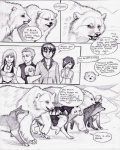 anthro bear canid canine canis comic coop_(wrng) dialogue digitigrade english_text female greyscale male mammal monochrome natsume_(wrng) natsumewolf oz_(wrng) polar_bear quadruped rikku text ursine wolf wolf's_rain wolf's_rain_next_generation