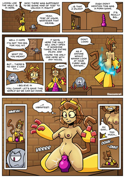 10_panel_comic angry anthro areola armor armor_only big_dildo bottomless breasts brown_body brown_fur brown_hair clothed clothing curvy_figure detailed_background dialogue dildo disintegrating_clothing dungeon duo embarrased_female embarrassed embarrassing_nudity female female_penetrated front_view fur gauntlets genitals gloves greaves hair handwear hourglass_figure inside kneeling large_penetration looking_at_another machine masturbation moan mostly_nude nipples particles penetration reluctant sex_toy sex_toy_in_vagina sex_toy_insertion sound_effects speech_bubble spread_legs spread_vulva spreading stone_wall surprised tail talking_to_another text thick_thighs thought_bubble topless topwear undressing vaginal vaginal_masturbation vaginal_penetration vibrator vibrator_in_vagina voluptuous voluptuous_anthro voluptuous_female vulva wall_(structure) thecumrat gameoverse glitch_productions kaboodle_(gameoverse) kit_bodega domestic_cat felid feline felis mammal robot absurd_res comic english_text hi_res
