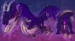 bite_scar bodily_fluids breath claws cum cum_in_pussy cum_inside doggystyle dominant dominant_male duo erection eyes_closed feral flower from_behind_position genital_fluids genitals glowing glowing_claws glowing_eyes glowing_flower glowing_genitalia glowing_pawpads glowing_penis glowing_wings grey_horn grin herm horn intersex intersex/male intimate licking long_tail looking_at_another looking_at_partner looking_down male male_dominating_herm male_dominating_intersex male_on_top markings nuzzling on_top open_mouth pawpads penetration penile penis pink_body pink_penis pink_pussy pinned pinned_to_ground plant purple_body purple_eyes purple_penis purple_scales purple_tongue pussy scale_markings scales scar sex silver_horns simple_background smile spread_wings tail teeth tongue tongue_out translucent translucent_wings vaginal vaginal_penetration white_pawpads wing_scar wings cherubin mythology kaenrae_obscuro_(valdusaetherius) luna_ilitas_(plagueworldshield) dragon mythological_creature mythological_scalie scalie digital_media_(artwork) hi_res