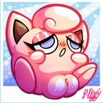 big_pussy blue_eyes blush blush_lines eyelashes female genitals hyper hyper_genitalia hyper_pussy plump_labia polaroid pussy smug_face solo puffylover69 nintendo pokemon generation_1_pokemon jigglypuff pokemon_(species) waddling_head 1:1