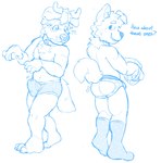 anthro briefs bulge butt clothing collar duo fluffy footwear jockstrap male male/male socks teasing text underwear wet wet_clothing grubskull tundra_(puppytundra) canid canine canis domestic_dog herding_dog hybrid mammal pastoral_dog welsh_corgi english_text hi_res