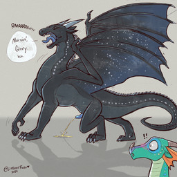 5_toes black_body black_scales blue_penis blue_tongue blush bodily_fluids casual_urination claws dialogue duo embarrassed exclamation_point fangs feet feral forked_tongue frill_(anatomy) genital_fluids genitals green_body green_scales grey_background horn membrane_(anatomy) membranous_wings open_mouth peeing penis penis_tip quadruped roaring scales simple_background smile solo spines standing stretching tail talking_feral tapering_tail teeth toe_claws toes tongue urine urine_on_ground urine_pool urine_stream waking_up wide_eyed wings yawn littlestfuzz european_mythology mythology wings_of_fire deathbringer_(wof) glory_(wof) dragon mythological_creature mythological_scalie nightwing_(wof) rainwing_(wof) scalie western_dragon 1:1 2024 absurd_res colored_sketch hi_res sketch