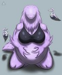 anthro belly big_belly big_breasts bra breasts broodmother cave_dragon chestwear clothing eyeless female fluffy happy kneeling motes overweight pregnant pregnant_anthro pregnant_female rubbing short_tail slightly_chubby solo spiritcaller tail underwear covenant_(artist) mythology anivia_(covenant) dragon mythological_creature mythological_scalie scalie 5:6 absurd_res hi_res