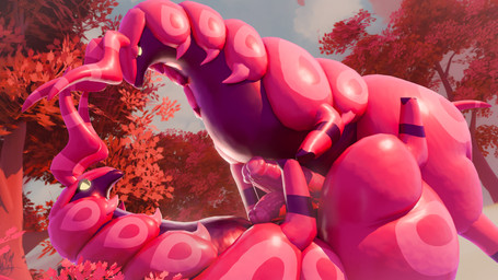 animal_genitalia animal_penis bodily_fluids duo equine_genitalia equine_penis feral feral_on_feral forest genital_fluids genitals looking_at_another lying male male/male male_feral multicolored_body on_back outside penile penis penises_touching plant precum tree yellow_eyes alive_(artist) nintendo pokemon arthropod generation_5_pokemon pokemon_(species) scolipede 16:9 3d_(artwork) 4k absurd_res digital_media_(artwork) hi_res widescreen