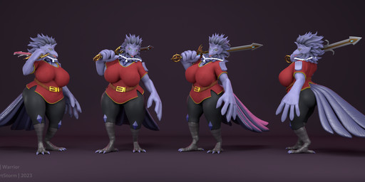 anthro big_breasts big_butt breasts butt clothing curvy_figure eyelashes feather_hair feathers female glistening green_eyes hair huge_breasts jacket long_hair melee_weapon navel nipples non-mammal_breasts overweight overweight_female pseudo_hair slightly_chubby smile solo squish sword thick_thighs topwear warrior weapon wide_hips norrxie nintendo pokemon mavis_(lancefoxcia) avian bird corvid corviknight corvus_(genus) generation_8_pokemon oscine passerine pokemon_(species) raven 3d_(artwork) absurd_res digital_media_(artwork) hi_res