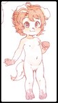 anthro brown_eyes brown_hair casual_nudity female flat_chested genitals hair navel nipples nude pussy solo standing young young_anthro young_female elly_(artist) sundae_(kei) canid canine canis domestic_dog mammal