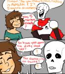 2016 ambiguous_gender animated_skeleton bone clothing comic dialogue english_text frisk_(undertale) human male mammal not_furry nsfwshamecave papyrus_(undertale) question_mark simple_background skeleton text undead undertale undertale_(series)