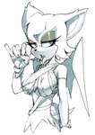 anthro bodily_fluids breasts clothing fellatio_gesture female gesture saliva solo suggestive suggestive_gesture tongue tongue_out water_canteen pikative netflix sega sonic_prime sonic_the_hedgehog_(series) prim_rouge rouge_the_bat bat mammal hi_res