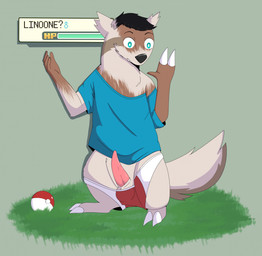 animal_genitalia balls bottomwear bottomwear_down claws clothed clothing erection feral fur fur_growth genitals grass growth looking_at_hand looking_at_self loss_of_dexterity male mid_transformation outside oversized_clothing pants pants_down partially_clothed penis plant pokeball sharp_teeth sheath shrinking size_transformation solo teeth transformation wide_eyed gardenhead nintendo pokemon generation_3_pokemon human linoone mammal pokemon_(species) hi_res