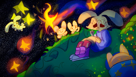 anthro male night solo star lagomorph leporid mammal rabbit 16:9 4k absurd_res colored hi_res shaded widescreen