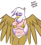 anthro anthrofied beak brown_body brown_feathers brown_fur clothing feathered_wings feathers female fur nipple_outline panties purple_body purple_feathers simple_background solo underwear white_background white_body white_feathers white_fur wings garam friendship_is_magic hasbro my_little_pony mythology gilda_(mlp) avian gryphon mythological_avian mythological_creature 2013