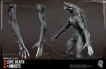 abs anthro athletic athletic_anthro athletic_female bone bone_plates claws feet female female_anthro fingers navel pose sharp_tail side_view solo tail teeth text toe_claws toes weapon_tail ben_erdt love_death_+_robots netflix khanivore monster scalie 3d_(artwork) digital_media_(artwork) english_text hi_res model_sheet official_art