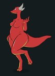 anthro belly breasts female horn inflation pose pregnant pregnant_anthro pregnant_female solo tail weight_gain nezzieplump mythology hulaya_(nezzieplump) dragon kobold mythological_creature mythological_scalie scalie hi_res pinup