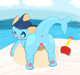 anus female feral genitals sex solo spread_vulva spreading tape vaginal vulva vulva_spreading_tape water young young_female seyumerr nintendo pokemon eeveelution generation_1_pokemon pokemon_(species) vaporeon hi_res