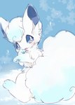 3_toes ambiguous_gender big_tail blue_background blue_body blue_eyes blue_fur blue_inner_ear blue_pawpads cute_fangs fangs feet feral fluffy fluffy_tail fur head_tuft inner_ear_fluff kemono leg_markings looking_at_viewer looking_back looking_back_at_viewer markings multicolored_body multicolored_fur no_sclera open_mouth pattern_background pawpads paws pupils quadruped rear_view simple_background sitting socks_(marking) solo star-shaped_background tail teeth three-quarter_view toes tuft two_tone_body two_tone_fur white_body white_ears white_fur white_inner_ear_fluff white_pupils white_tail young young_feral suppainu nintendo pokemon alolan_form alolan_vulpix canid canine generation_7_pokemon mammal pokemon_(species) regional_form_(pokemon) colored digital_media_(artwork) full-length_portrait hi_res portrait shaded