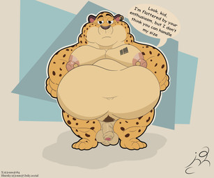 anthro male male/male solo jon_noj disney zootopia benjamin_clawhauser cheetah felid feline mammal hi_res