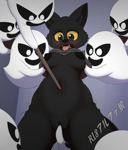 ambiguous_fluids anthro anthrofied areola arm_grab bdsm belly belly_focus biped black_body black_eyes black_fur black_nipples black_sclera black_vulva bodily_fluids bondage bound breasts cheek_tuft clothed clothing clothing_lift countershade_fur countershade_torso countershading curvy_figure deep_navel detailed_navel embarrassed eyebrows eyelashes facial_tuft fangs female female_penetrated fluffy front_view fur gangbang genital_fluids genitals group group_sex hand_on_vulva holidays inner_ear_fluff inside interspecies looking_down male male/female male_penetrating male_penetrating_female navel navel_blush navel_fetish navel_focus navel_penetration navel_play navel_poke navel_rim nipples nude nude_anthro nude_female object_in_navel open_mouth partially_clothed penetration sex shaking sharp_teeth shirt shirt_lift smile snout spread_legs spreading tail teeth text tongue tongue_out topwear tremble_spikes trembling tuft unusual_penetration vaginal vaginal_fluids vaginal_penetration vulva wand white_body white_eyes yellow_sclera r18alphawolf google google_doodle halloween magic_cat_academy momo_(google) domestic_cat felid feline felis ghost mammal spirit 2025 artist_name hi_res signature watermark