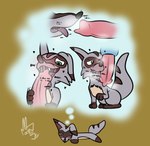 ambiguous_gender animal_genitalia animal_penis blush bodily_fluids canine_genitalia canine_penis daydream feral genital_fluids genitals heart_eyes heart_symbol musk oral penile penis penis_worship precum saliva sniffing solo tongue eggboya sox_(slysocx) canid canine fennec_fox fox hybrid mammal procyonid raccoon true_fox absurd_res hi_res female_(lore)