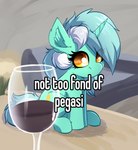 alcohol amber_eyes beverage container cup drinking_glass female glass glass_container glass_cup green_hair hair horn humor mouthless multicolored_hair sitting solo text two_tone_hair white_hair wine wine_glass witchtaunter friendship_is_magic hasbro homophobic_dog my_little_pony mythology whisper_(app) lyra_heartstrings_(mlp) equid equine horse mammal mythological_creature mythological_equine pony unicorn absurd_res english_text hi_res meme reaction_image