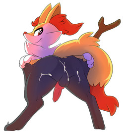 animal_genitalia animal_penis anthro backsack balls bent_over big_butt biped bodily_fluids butt canine_genitalia canine_penis cum cum_in_ass cum_inside cum_on_butt digitigrade dipstick_tail erection fur genital_fluids genitals grey_body grey_fur inner_ear_fluff knot leaning leaning_forward looking_at_viewer looking_back low-angle_view male markings multicolored_body multicolored_fur multicolored_tail naughty_face neck_tuft nude penis presenting presenting_hindquarters rear_view red_body red_eyes red_fur simple_background smile solo spread_legs spreading standing stick tail tail_markings thick_thighs thin_calves tuft white_background white_body white_fur wide_hips yellow_body yellow_fur kyubun nintendo pokemon braixen canid canine generation_6_pokemon mammal pokemon_(species) 2015 hi_res