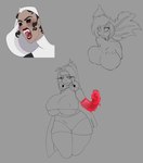 big_breasts breasts dessert fangs female food gelatin huge_breasts nun teeth trash_cow hazbin_hotel hellaverse jell-o fan_character amphibian angel axolotl marine mole_salamander salamander vampire hi_res sketch