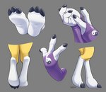 3_fingers 3_toes anthro claws digitigrade feet female fingers foot_focus grey_background hand_fetish hand_focus hindpaw paws simple_background sleeves soles solo text toes yin_yang badroy bandai_namco digimon canid digimon_(species) mammal renamon 2022 absurd_res artist_name dated hi_res