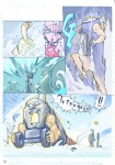 anthro blue_eyes comic female fur idkuroi japanese_text kemono lagomorph leporid mammal pink_body pink_fur rabbit simple_background text translation_request